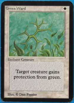 Green Ward Alpha PLD White Uncommon MAGIC GATHERING CARD (ID# 508783) ABUGames - Image 1