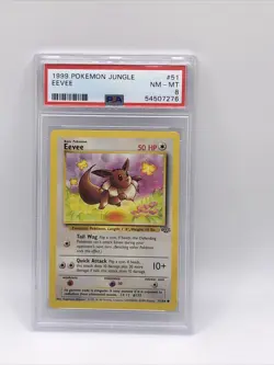 Eevee Pokemon Card Graded PSA 8 Jungle 1999 #51 Rare - Image 1