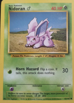 1999 Pokemon TCG - Nidoran - Base Set - Uncommon Card - 55/102 - Image 1