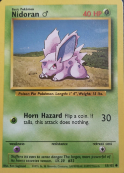 1999 Pokemon TCG - Nidoran - Base Set - Uncommon Card - 55/102 - Image 4
