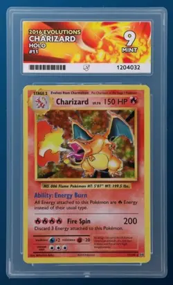 Pokemon TCG Charizard 11/108 2016 XY Evolutions Holo Pokemon Card - Ace 9 Grade - Image 1