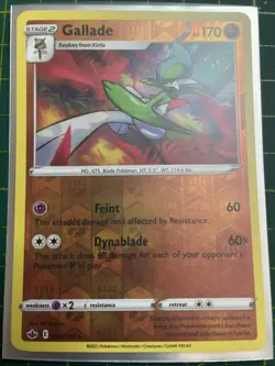 Pokemon Card Gallade 081/198 Rare Reverse Holo, Near Mint, Chilling Reign - Image 1
