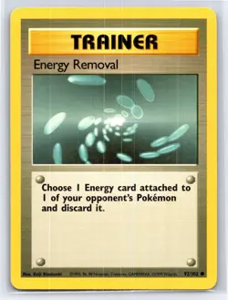 1999 Pokemon TCG - Base Set - Energy Removal Trainer Card - 92/102 - Image 1