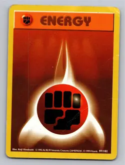 Fighting Energy 97/102 Common Base Set Shadowless Pokemon Unlimited HP (DMG) - Image 1
