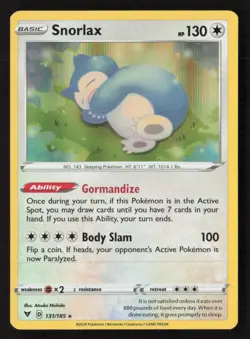 Snorlax 131/185 Pokemon SWSH04: Vivid Voltage Holofoil Holo Rare NM - Image 1