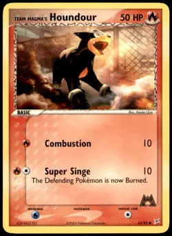 Team Magma's Houndour 62/95 Common Team Magma vs Team Aqua Pokemon LP - Image 1