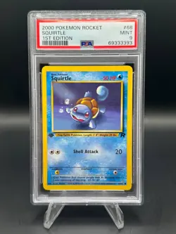 2000 Pokemon Squirtle 1st Edition 68/82 Team Rocket PSA 9 Mint - Image 1