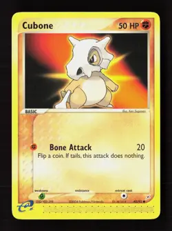 Cubone 40/95 Common Team Magma vs Team Aqua Pokemon Near Mint - Image 1