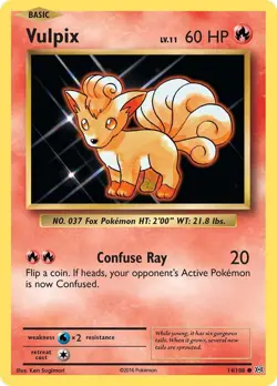 Vulpix #14/108 Xy - Evolutions Common Pokemon TCG NM - Image 1