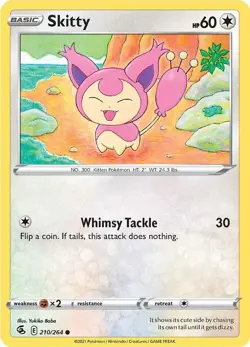 Skitty #210/264 Swsh08 Fusion Strike Common Pokemon TCG NM - Image 1