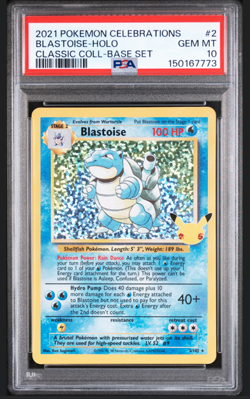 Pokemon PSA 10 GEM MINT Celebrations Blastoise 2/102 Classic Collection Holo - Image 1