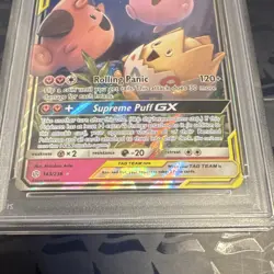 Pokemon TCG Togepi & Cleffa & Igglybuff GX 143/236 Cosmic Eclipse PSA 8 Holo - Image 3