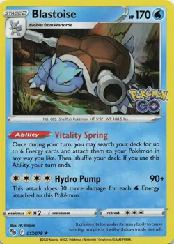 Pokemon TCG Blastoise HOLO #017/078 Pokemon GO NM - Image 1