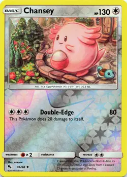 Pokemon TCG Chansey #46/68 Reverse Holo Hidden Fates NM - Image 1