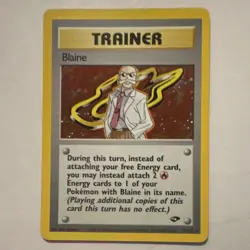 WOTC Blaine 17/132 Gym Challenge Holo Rare 2000 English Unlimited Trainer - Image 1