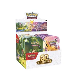 PRESALE Pokemon 30th Anniversary Mini Tin Display Factory Sealed (10 Mini Tins) - Image 1