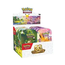 PRESALE Pokemon 30th Anniversary Mini Tin Display Factory Sealed (10 Mini Tins) - Image 1