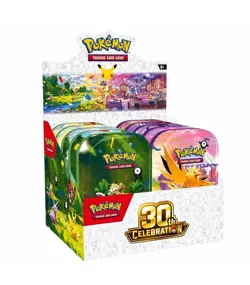 PRESALE Pokemon 30th Anniversary Mini Tin Display Factory Sealed (10 Mini Tins) - Image 1