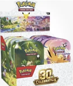 PRESALE Pokemon 30th Anniversary Mini Tin Display Factory Sealed (10 Mini Tins) - Image 1