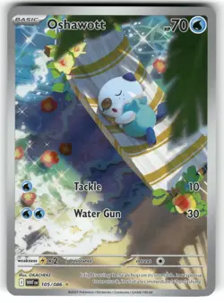 Oshawott 105/086 Illustration Rare White Flare Pokemon Near Mint - Image 1