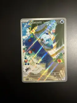 Pokemon TCG Oshawott Illustration Rare White Flare Card 105/086 Near Mint - Image 1