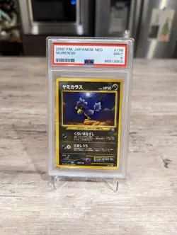 Pokemon Card Japanese Murkrow No. 198 PSA 9 MINT Neo Genesis - Image 1