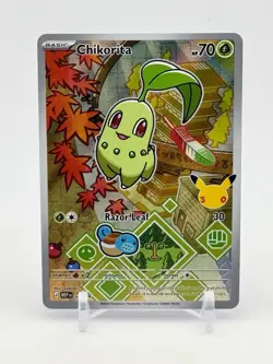 Pokemon TCG Chikorita 046 Mega Evolution Promo Holo First Partner Series 2 NM - Image 1