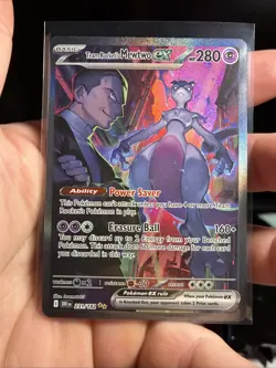 Team Rocket’s Mewtwo EX 231/182 SV10 Destined Rivals SIR Full Art Pokemon Card - Image 3