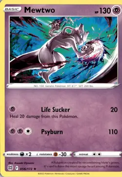 Mewtwo 056/172 SWSH09: Brilliant Stars Pokemon Card TCG - Image 1