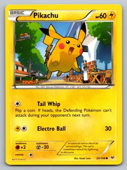Pikachu 20/108 Common Roaring Skies Pokemon Near Mint - Image 1
