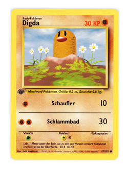 Digda 1.Edition 47/102 Basis Base Set Deutsch Pokemon Karte Vintage 1.Edition - Image 1