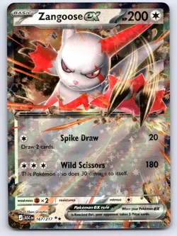 Zangoose ex 167/217 Double Rare Ascended Heroes Pokemon Holo Near Mint - Image 1