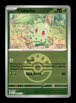 Chikorita (Friend Ball) 008/217 Common Ascended Heroes Pokemon Reverse Holo NM - Image 1