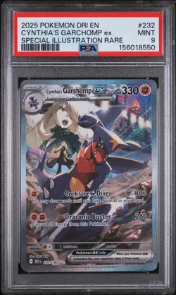 2025 POKEMON DRI EN-DESTINED RIVALS #232 CYNTHIA'S GARCHOMP EX PSA 9 - Image 1
