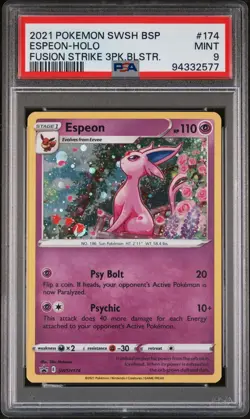 PSA 9 POKEMON Cosmos SWSH ESPEON HOLO FUSION STRIKE BLACK STAR PROMO 174 SWSH174 - Image 1