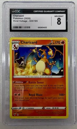 2020 Pokemon Charizard #025/185 Vivid Voltage CGC 8 Non-Holo - Image 1