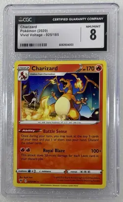2020 Pokemon Charizard #025/185 Vivid Voltage CGC 8 Non-Holo - Image 2