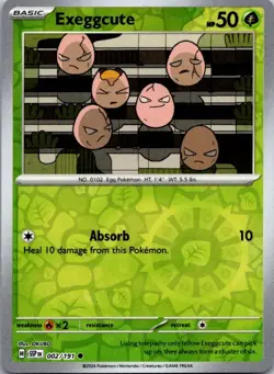 Exeggcute 002/191 Common Surging Sparks Pokemon Reverse Holo Near Mint - Image 1