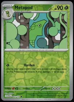 Metapod 002/159 Common Journey Together Pokemon Reverse Holo Near Mint - Image 1