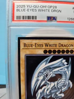 Yu-Gi-Oh TCG Blue-Eyes White Dragon OP28-EN001 Ultimate Rare PSA 6 - Image 4