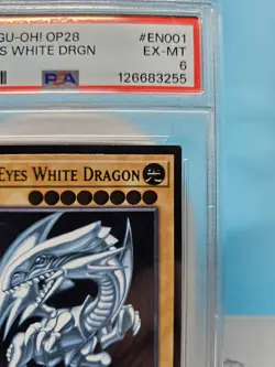 Yu-Gi-Oh TCG Blue-Eyes White Dragon OP28-EN001 Ultimate Rare PSA 6 - Image 5