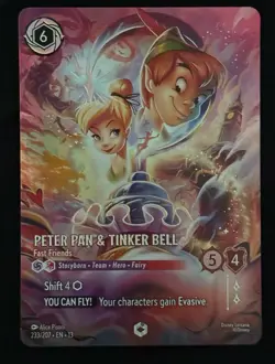 Disney Lorcana Attack Of The Vine Peter Pan Tinker Bell Enchanted Pack Fresh NM! - Image 1
