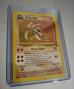 1999 Pokemon Kabutops Holo Rare Card 9/62 Fossil Unlimited Vintage WOTC - Image 1