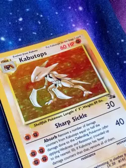 Pokemon 1999 WOTC Fossil Set Holo Card #9/62 Kabutops Rare LP (Slightly Curved) - Image 2