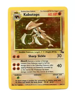 Pokemon Card - Kabutops Fossil 9/62 Holo Rare NM - Image 1