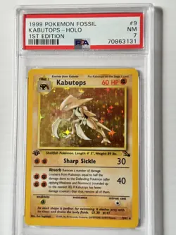 Kabutops 9/62 Holo 1st Edition 1999 Fossil - PSA 7 Graded Pokemon Card - Image 4