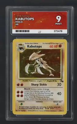 Pokemon TCG Kabutops Holo Fossil Card 9/62 ACE 9 - Image 1