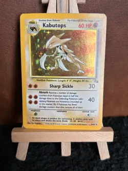 Kabutops Fossil 9/62 Holo Rare Unlimited Edition Pokemon TCG Card English 1999 - Image 2