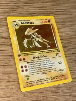 Pokemon TCG Kabutops Fossil Holo Card 1st Edition 9/62 - Image 1