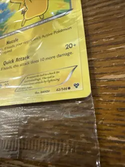 Pokemon Card - XY 42/146 - PIKACHU (holo-foil) (SEALED 2 card PROMO Pack) - Image 5